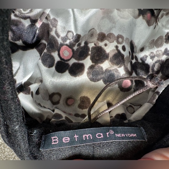 Betmar Alexandrite cloche black hat with floral accent main image 8